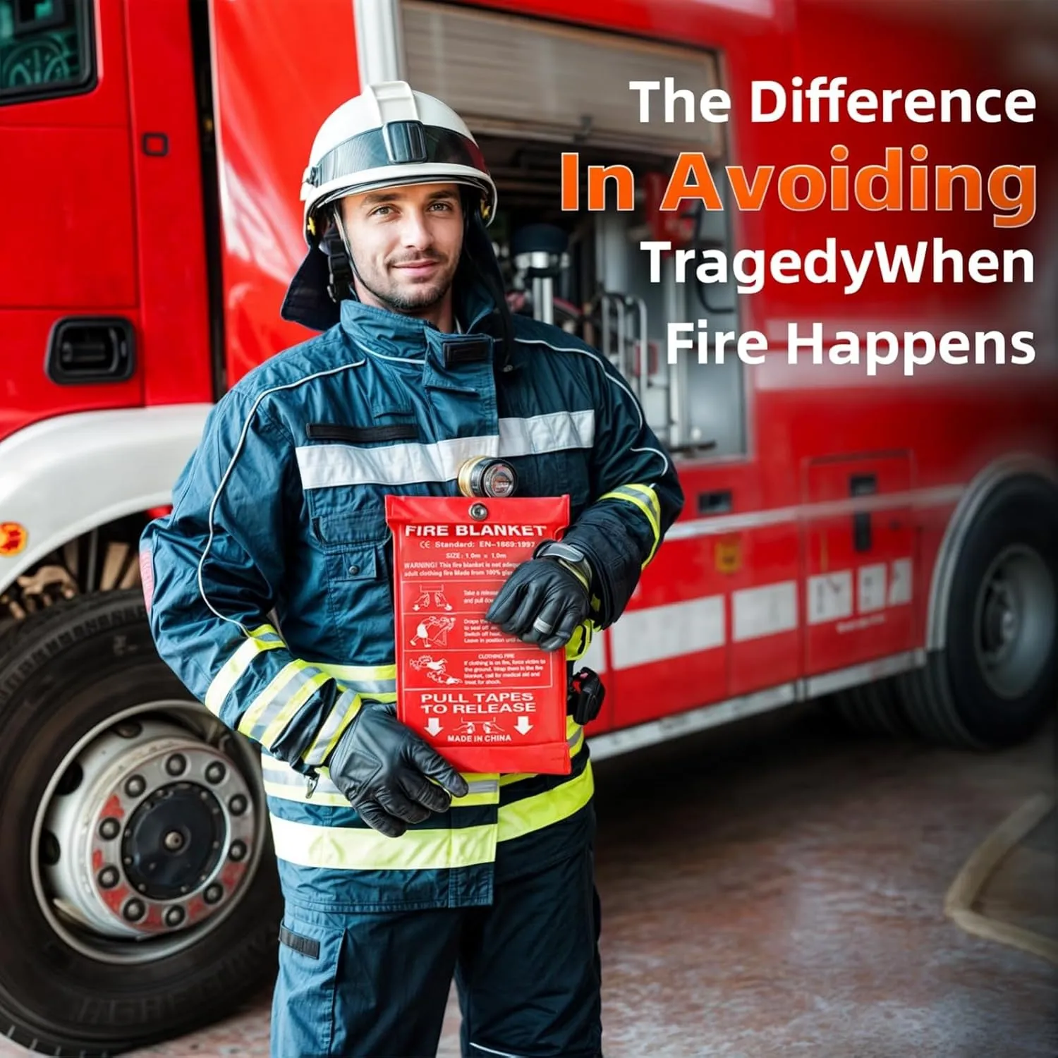 Fire Blanket - Emergency Blanket, 2 Pack 72" x 72" Fire Extinguisher for Home Kitchen, Fiberglass Fire Blankets Emergency for Home, Prepared Hero Fire Blanket for Home