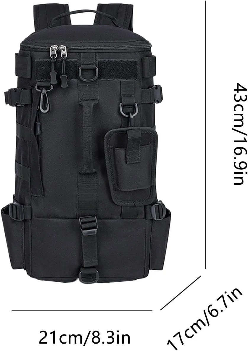 Fishing Backpack, Waterproof Bag, Sturdy Bait Storage, Multi-Purpose and Ergonomic Spacious Rucksack Daypack for Hiking, Motorcycle, Outdoor Adventures, 8.27x18.5x5.12 inches
