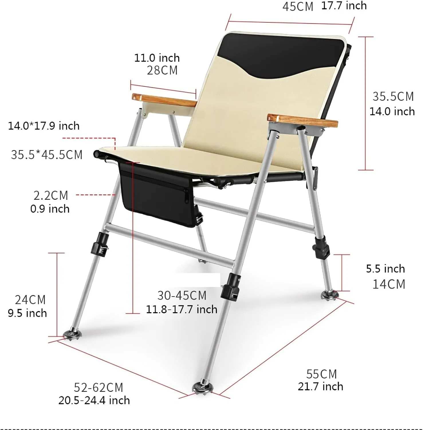 Fishing Chair Folding Recliner Chair Portable Lightweight Reclining Fishing Chair Removable Cushion Camping Chair Outdoor Folding Chair