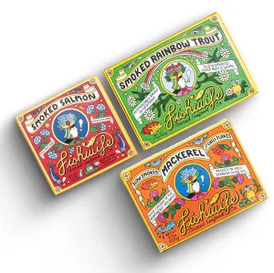 Fishwife Smoky Trio 3-Pack (Smoked Rainbow Trout, Smoked Atlantic Salmon, Smoked Mackerel) | MSC-Certified Sustainable Seafood, High Protein, Gluten Free | Handpacked in BPA-Free Tins