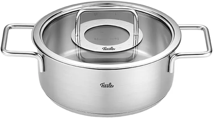 Fissler Pure Collection Stainless Steel 2.7 Quart Rondeau with Glass Lid