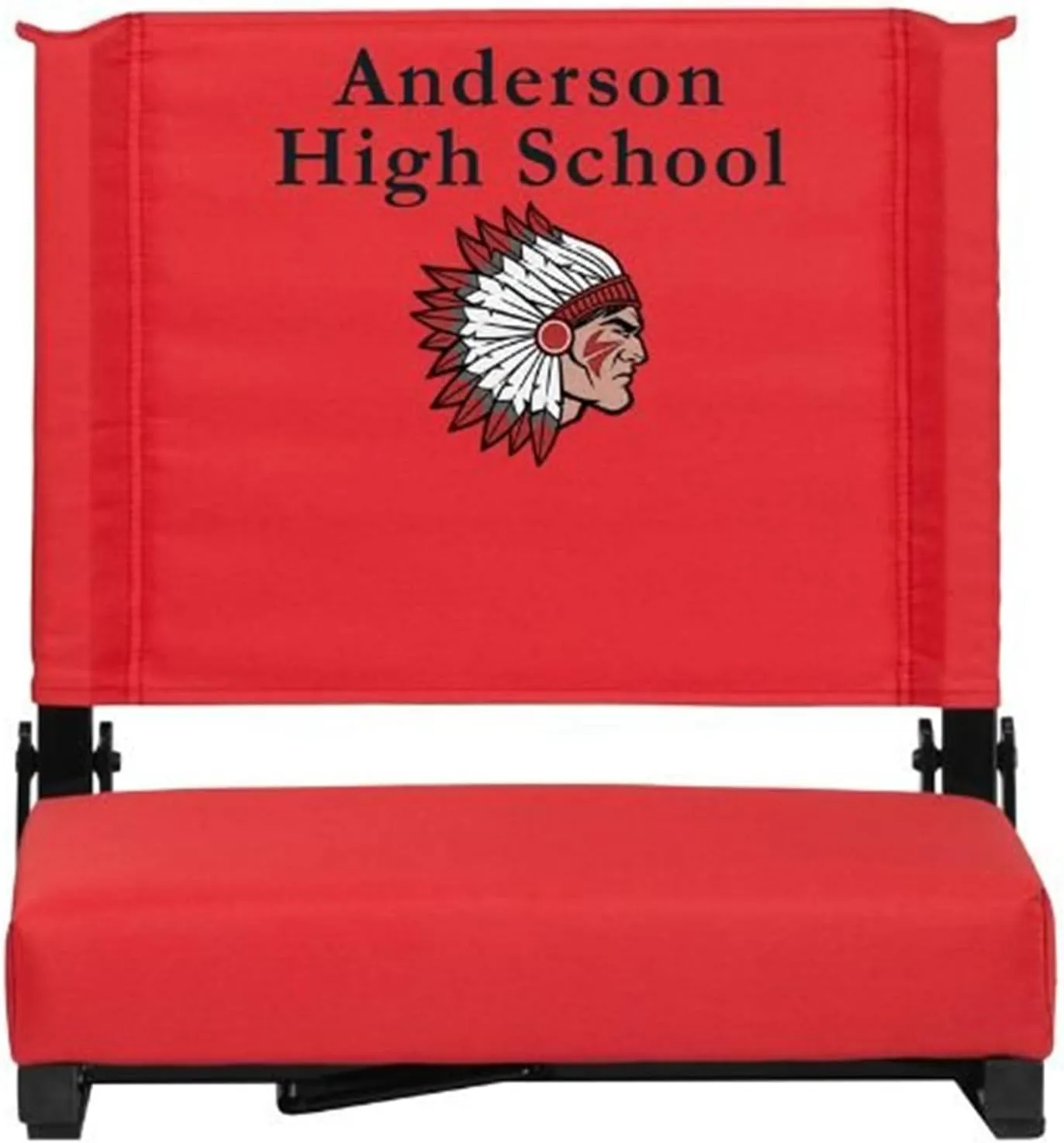 Flash XU-STA-RED-EMB-GG EMB Red Stadium Chair with Thick Comfy Foam Padded Seat