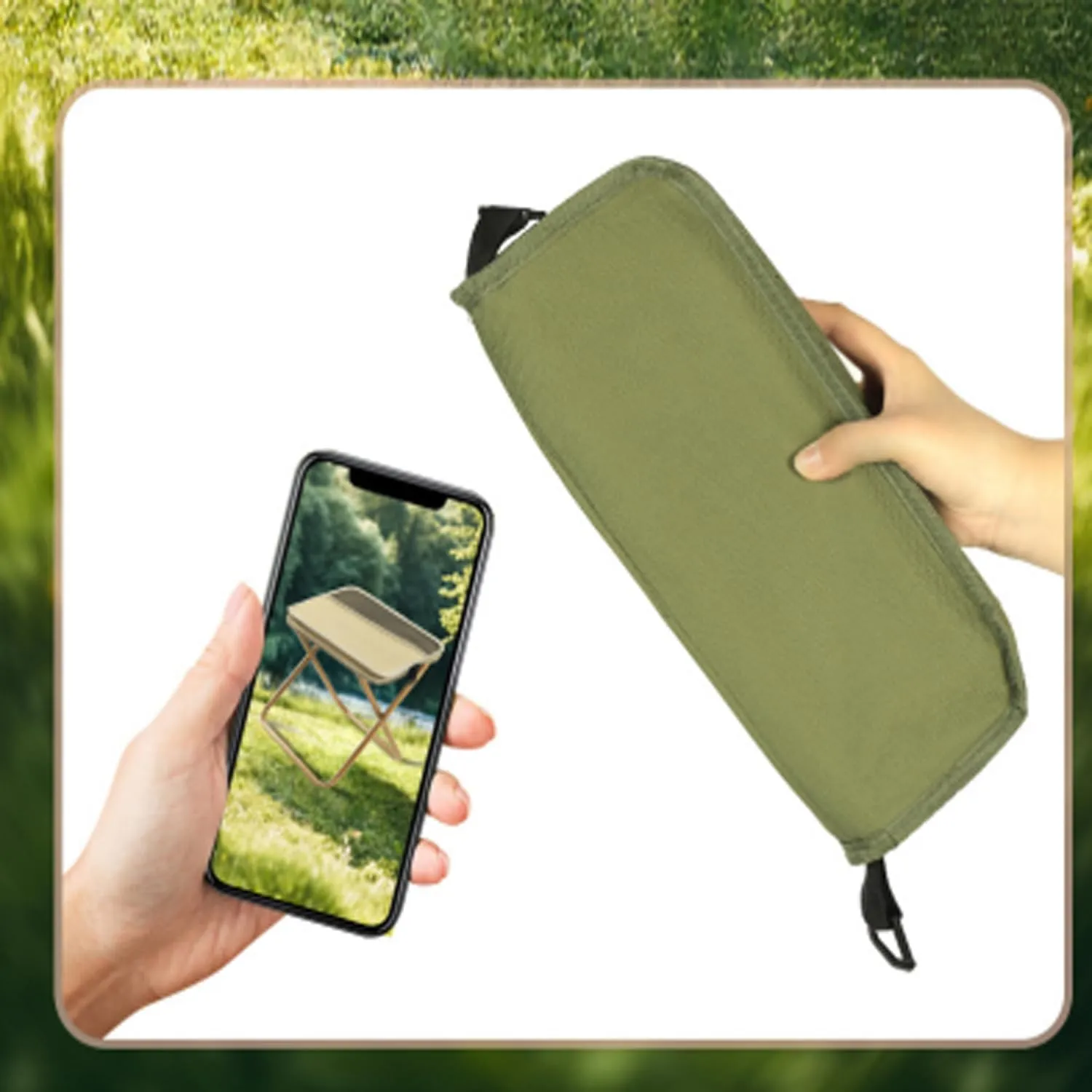 Foldable Backpack Stool, Portable Ultra Lightweight Camping Stool with Adjustable Shoulder Strap, Outdoor Foldable Camping Stool, Suitable for Fishing, Hiking, Barbecue (Black,Small)