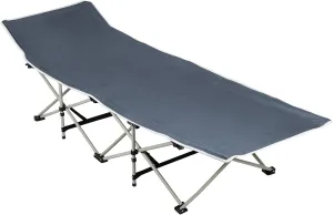 Foldable Camping Cot for Adult,Heavy Duty Summer Lounger Chair with Face Hole, Height Adjustable, Removable Pillow, Sunbathing Chair for Patio, Poolside, Lawn, Beach (Black)