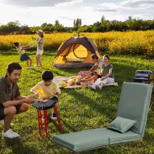 Foldable Portable Chair for Relaxing Moments Outdoors, Adjustable Recliner, Lightweight and Easy to Carry, Light Green