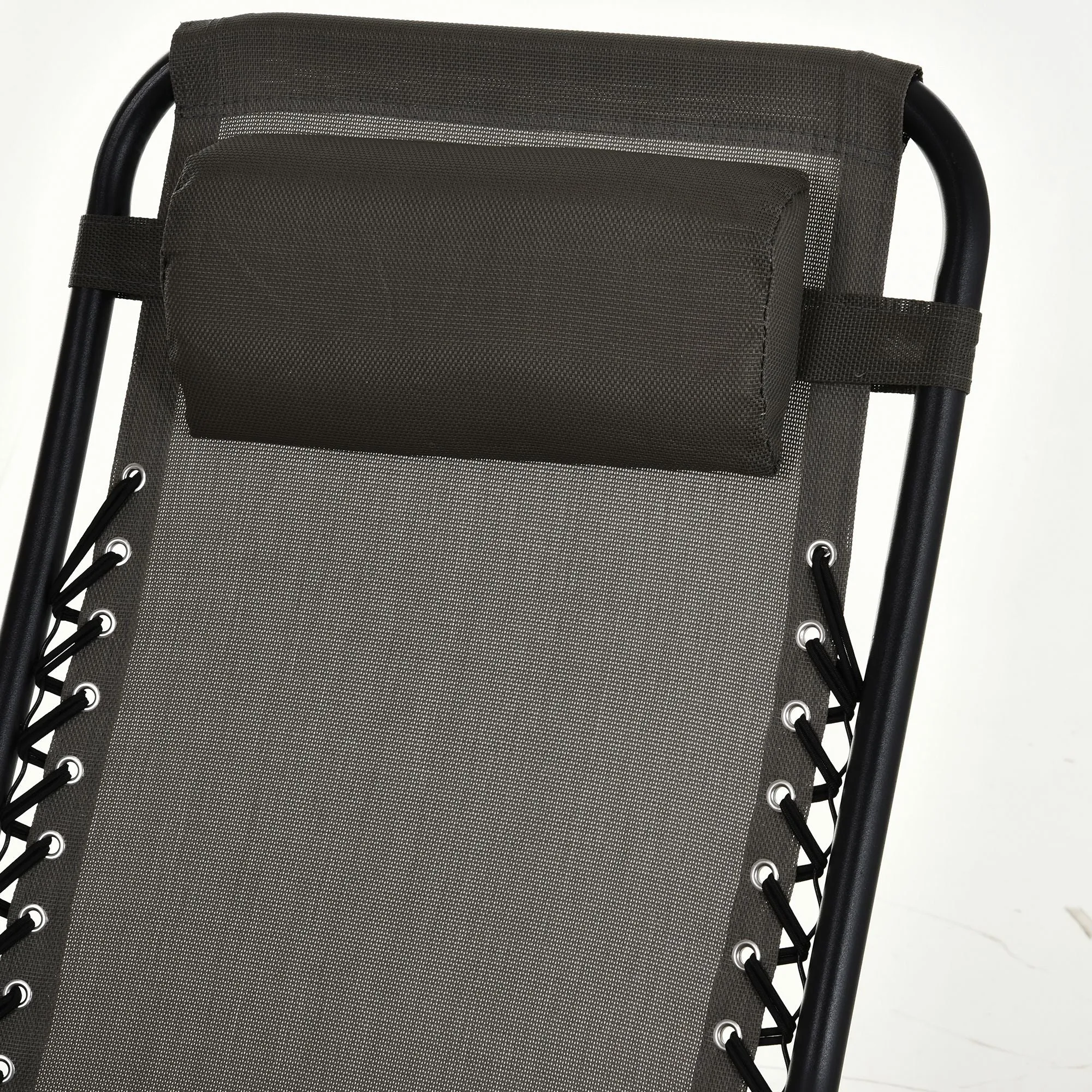 Foldable Reclining Zero Gravity Rocker, Pillow, Cup & Phone Holder, Gray