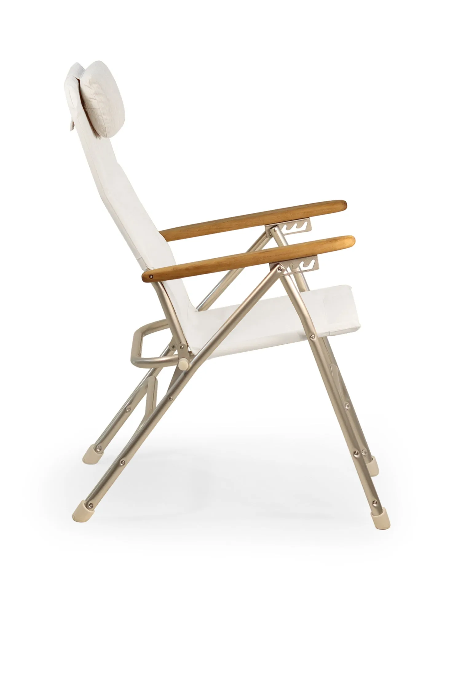 Folding Aluminum RECLINING Boat Chair in 4 Positions. Head Rest.R120   Melamine Table M350X- BR120NB350