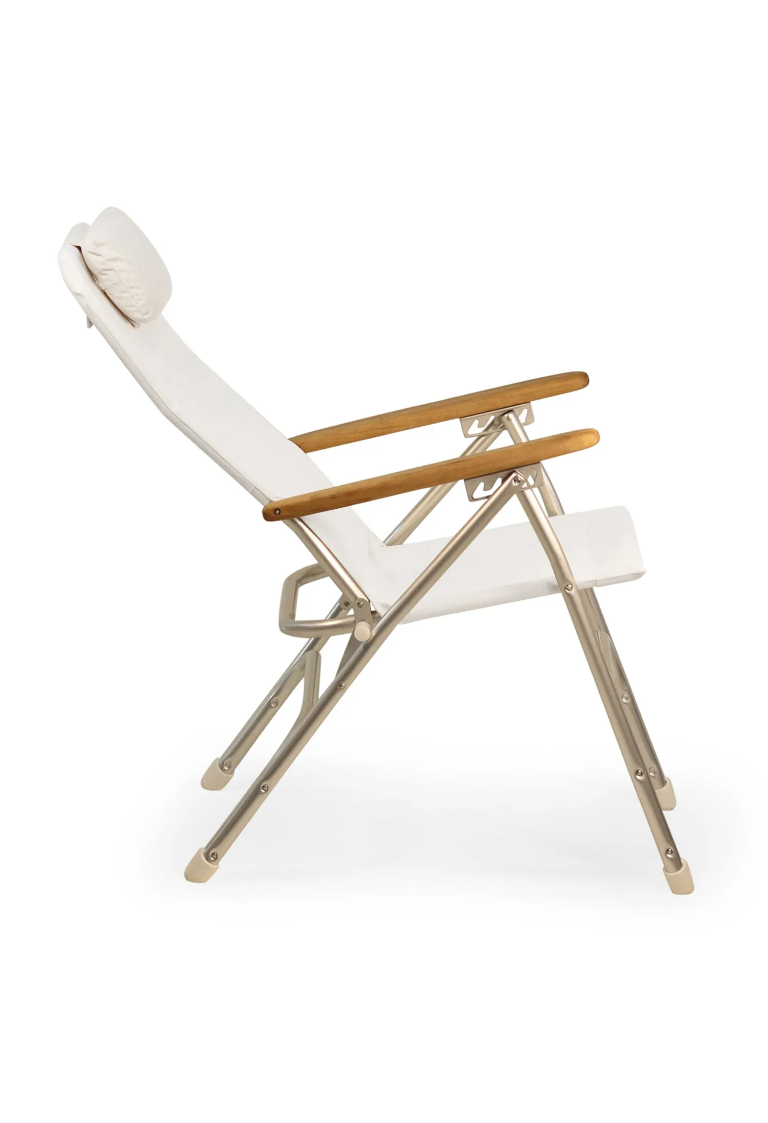 Folding Aluminum RECLINING Boat Chair in 4 Positions. Head Rest.R120   Melamine Table M350X- BR120NB350