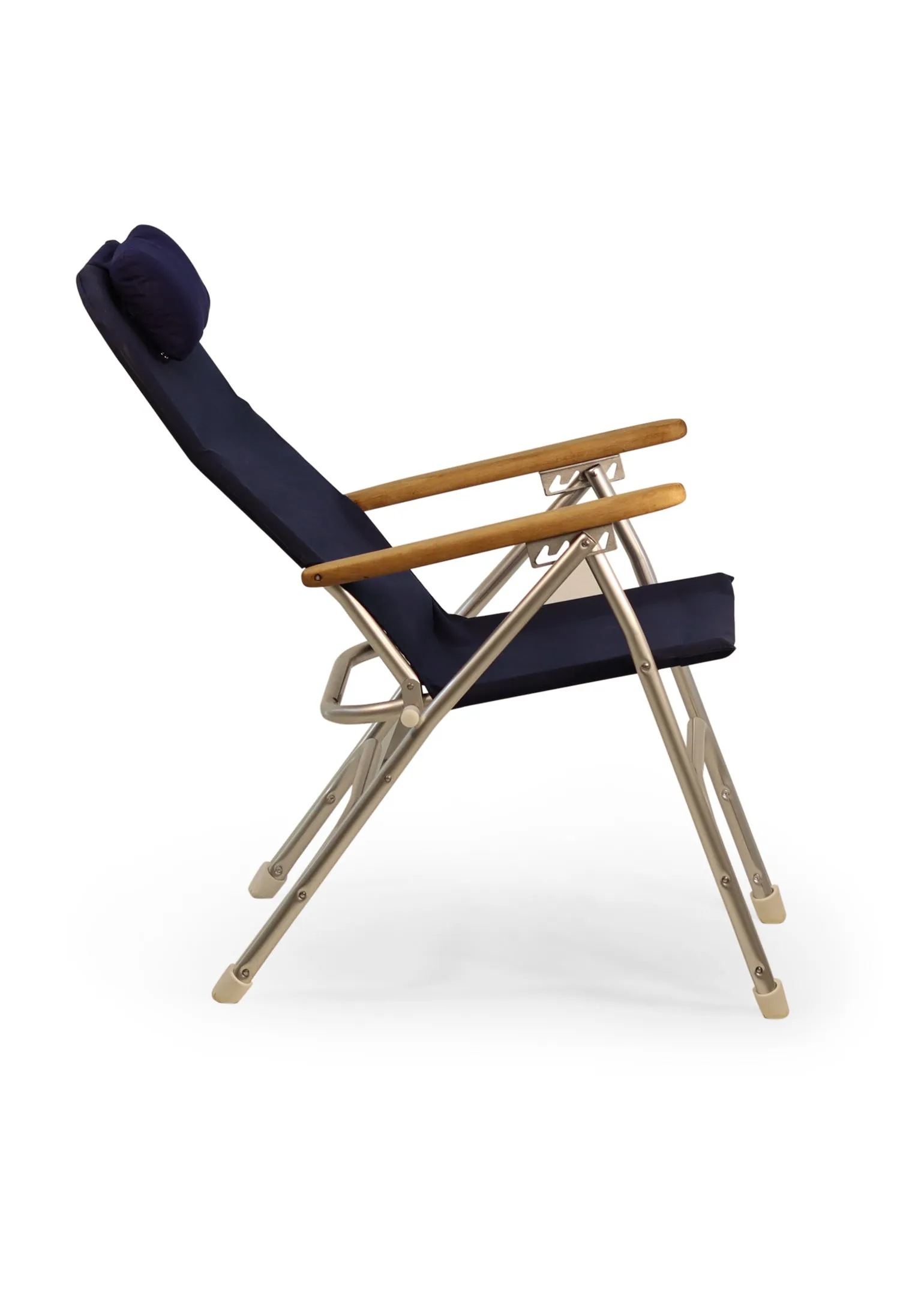 Folding Aluminum RECLINING Boat Chair in 4 Positions. Head Rest.R120   Melamine Table M350X- BR120NB350