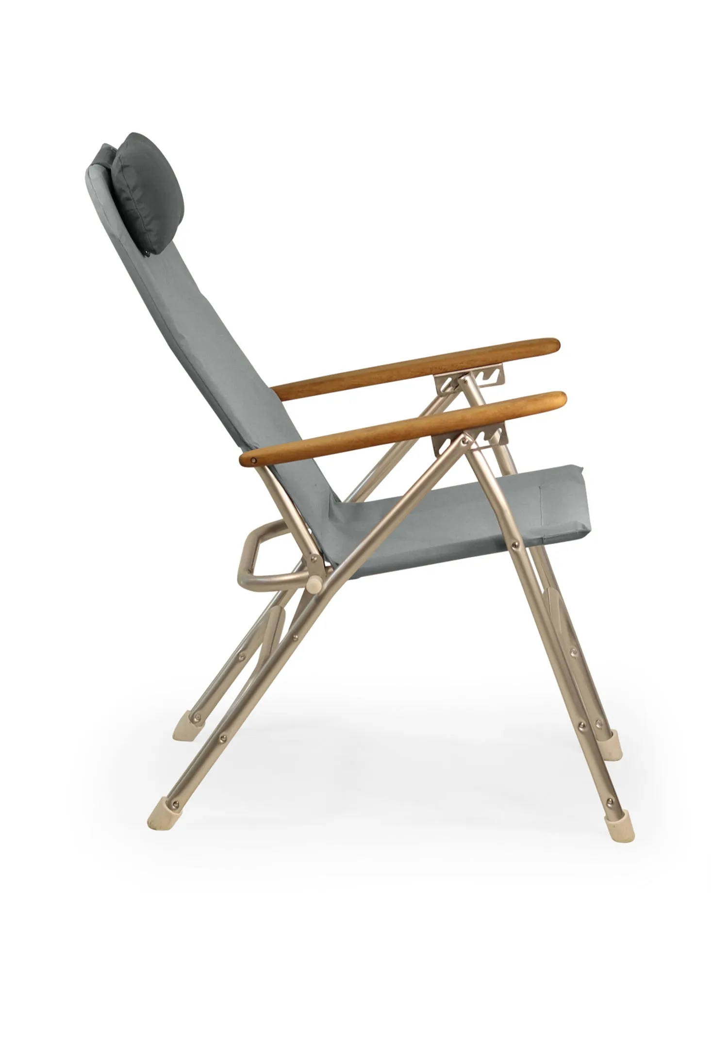 Folding Aluminum RECLINING Boat Chair in 4 Positions. Head Rest.R120   Melamine Table M350X- BR120NB350