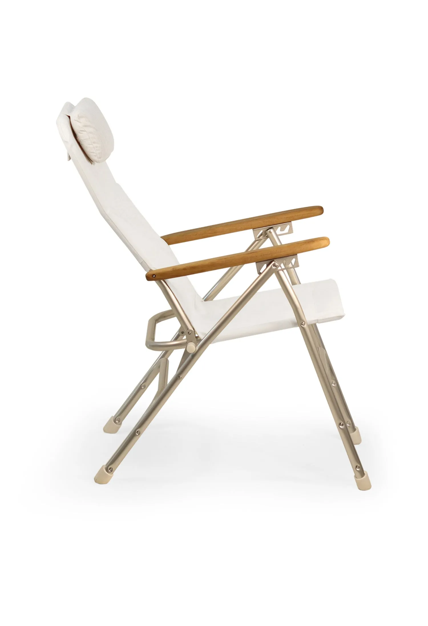 Folding Aluminum RECLINING Boat Chair in 4 Positions. Head Rest.R120   Melamine Table M350X- BR120NB350