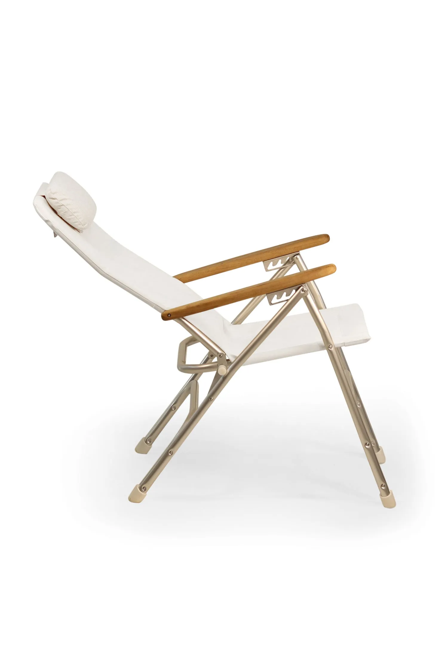 Folding Aluminum RECLINING Boat Chair in 4 Positions. Head Rest.R120   Melamine Table M350X- BR120NB350