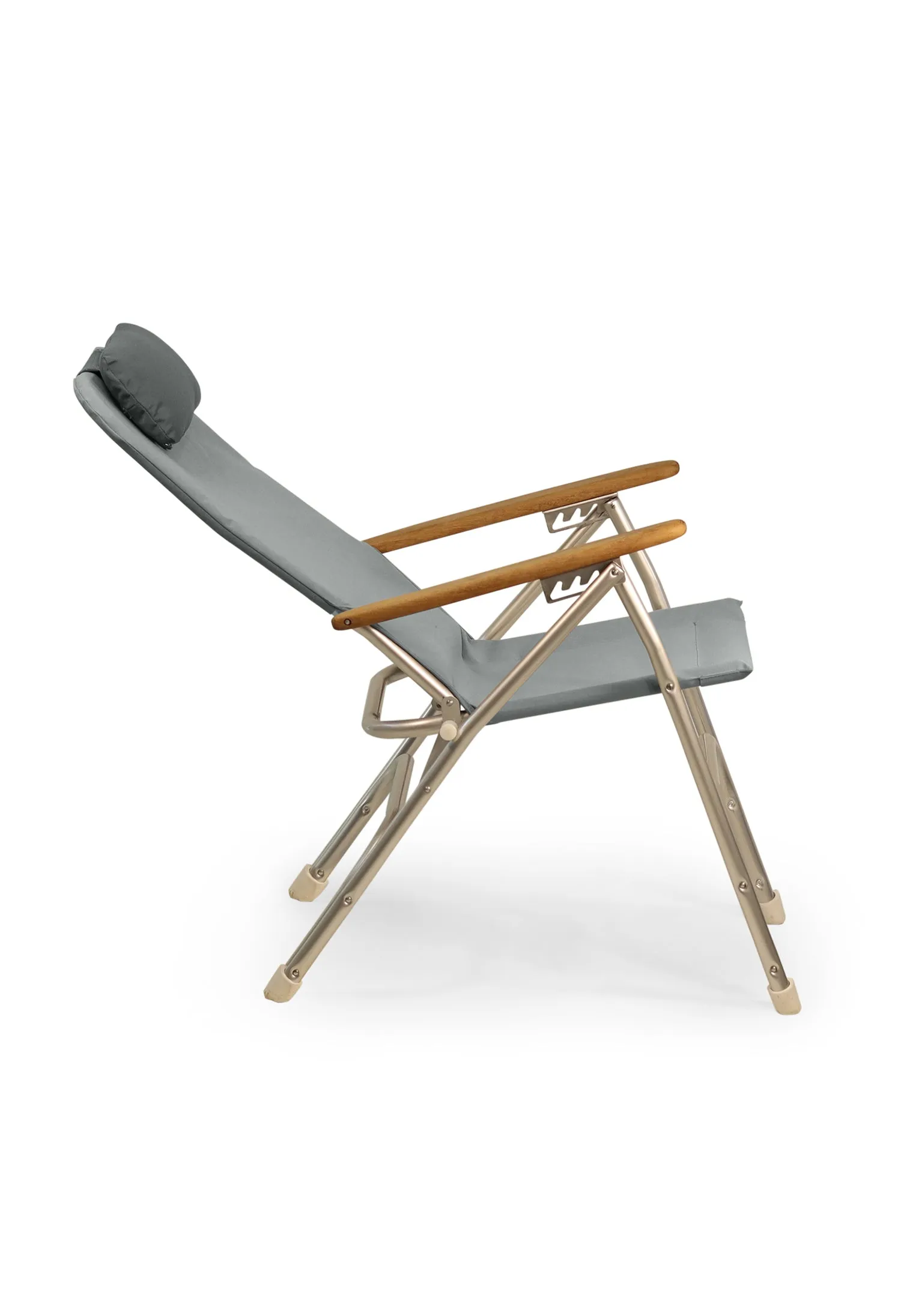 Folding Aluminum RECLINING Boat Chair in 4 Positions. Head Rest.R120   Melamine Table M350X- BR120NB350