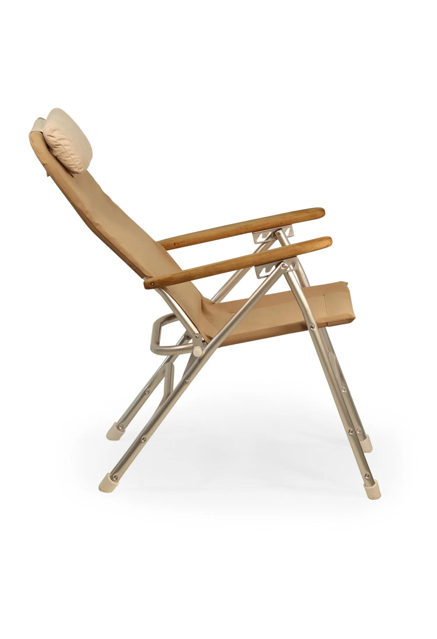 Folding Aluminum RECLINING Boat Chair in 4 Positions. Head Rest.R120   Melamine Table M350X- BR120NB350