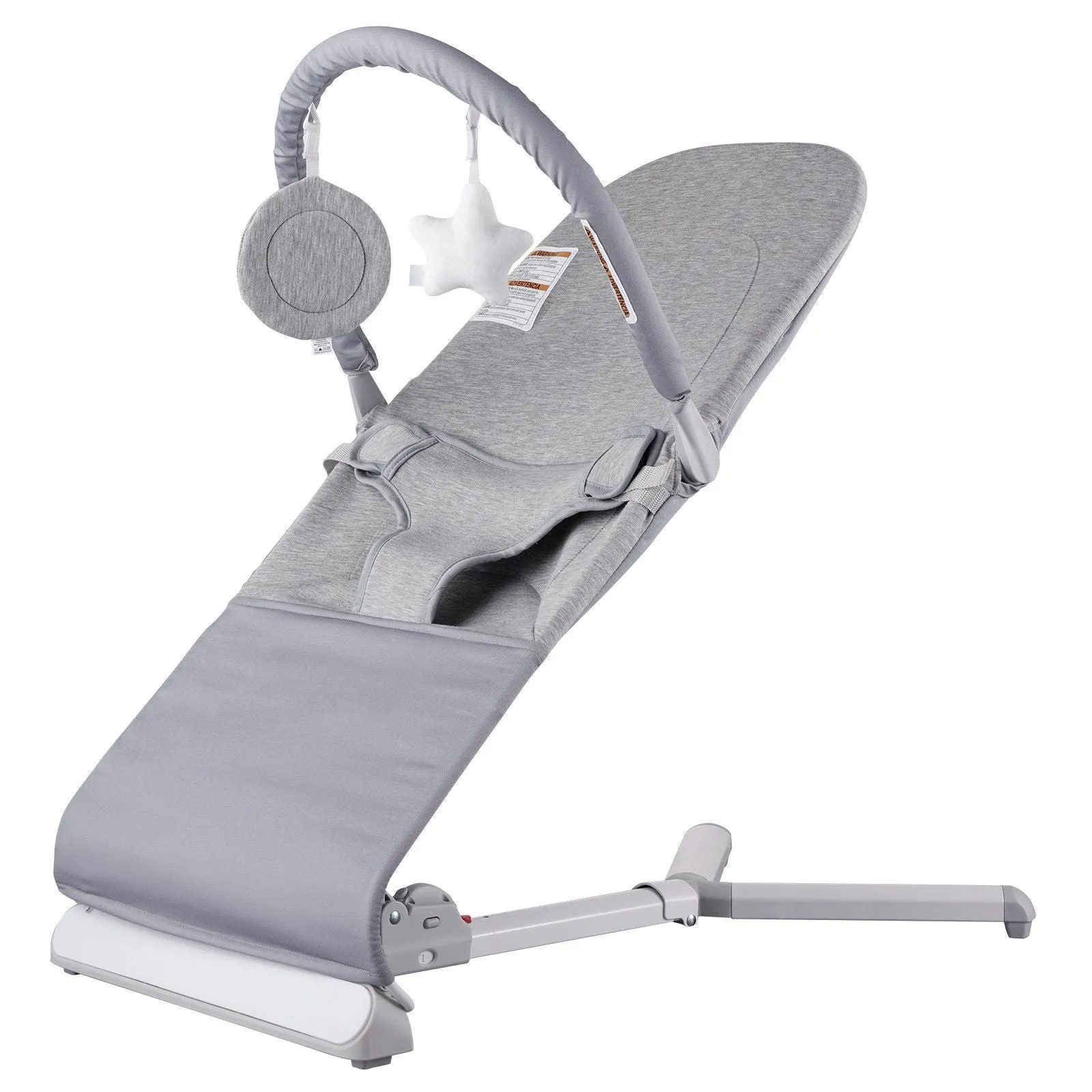 Folding Baby Bouncer Chair for Babies 0-9 Months with Toy Bar