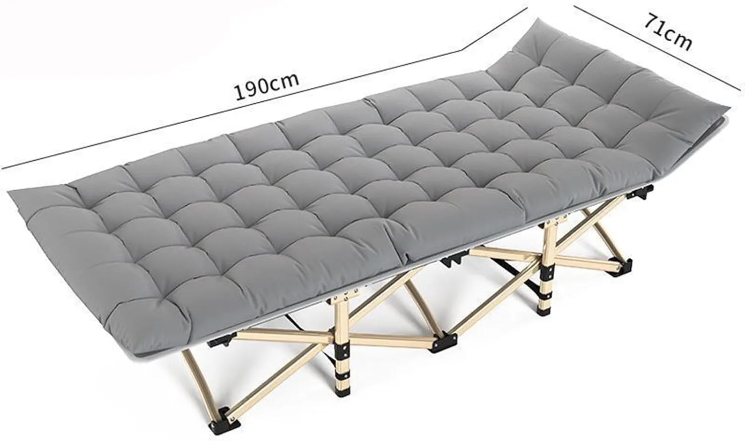 Folding Bed Lunch Break Recliner Reclining Camping Cot Folding Camping Cot Bed with Removable Cushion Adult Portable Beds for Home, Office,190 * 38 * 71cm