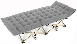 Folding Bed Lunch Break Recliner Reclining Camping Cot Folding Camping Cot Bed with Removable Cushion Adult Portable Beds for Home, Office,190 * 38 * 71cm
