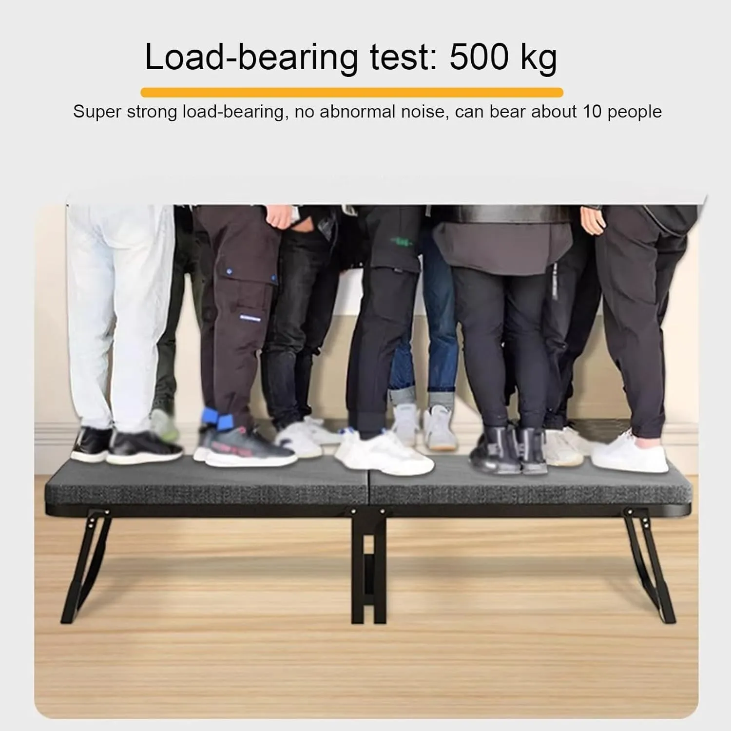 Folding Camping Bed 10 Beamsstable Sleeping Cots for Adults Reclining Chaise with Wheels Camping Cot Load 500kg Folding Cot