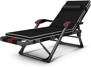Folding Camping Beds for Adults,Lounge Chair Recliner,Camping Cot Extra Wide Heavy Duty Sturdy Camp Bed Portable,Stronge Thicker Tubes Sleeping Cot Outdoor Travel Office,Beach,BBQ,Hiking ()