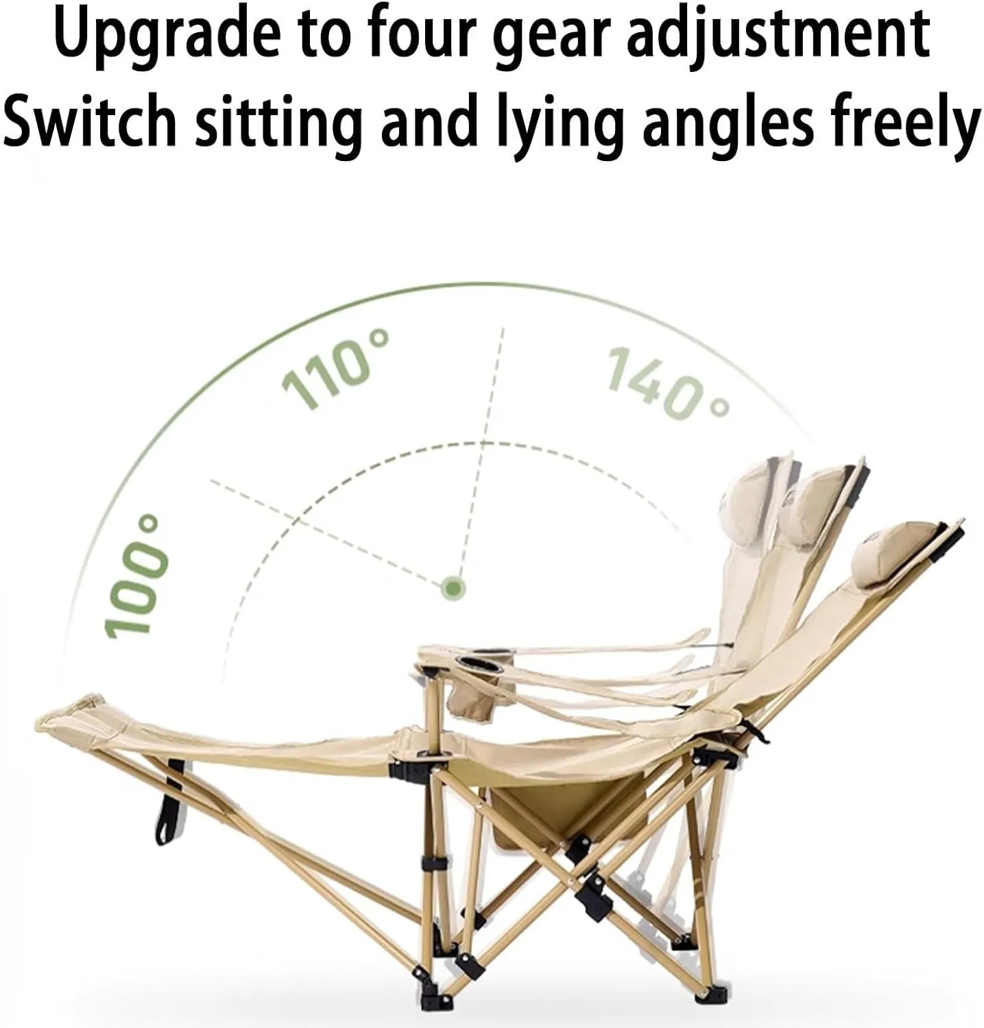Folding Camping Chair Beach Chairs Mesh Reclining Chair, Foldable Recliner, Seat Anti Lounger
