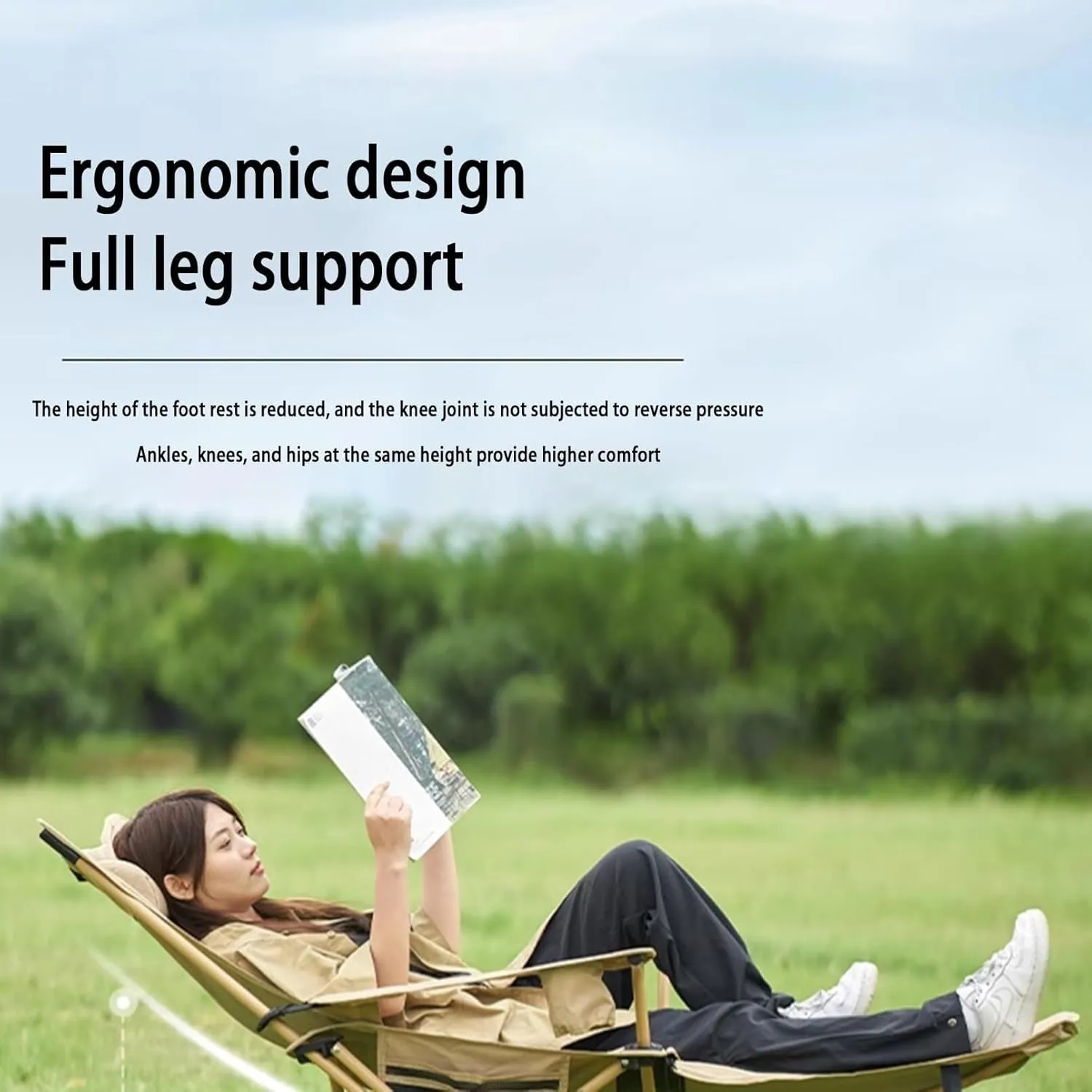 Folding Camping Chair Beach Chairs Mesh Reclining Chair, Foldable Recliner, Seat Anti Lounger