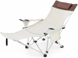 Folding Camping Chair Beach Chairs Mesh Reclining Chair, Foldable Recliner, Seat Anti Lounger