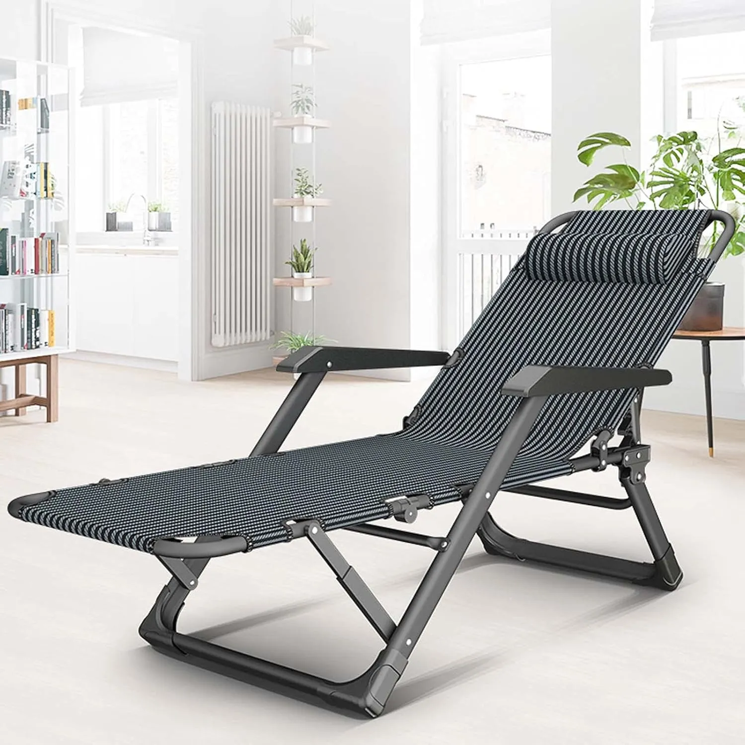Folding Camping Cot for Adult, Adjustable Folding Reclining Lounger Beach Bed Cots, Portable Lightweight Outdoor Sleeping Bed, Heavy Duty Sleeping Cots for Traveling