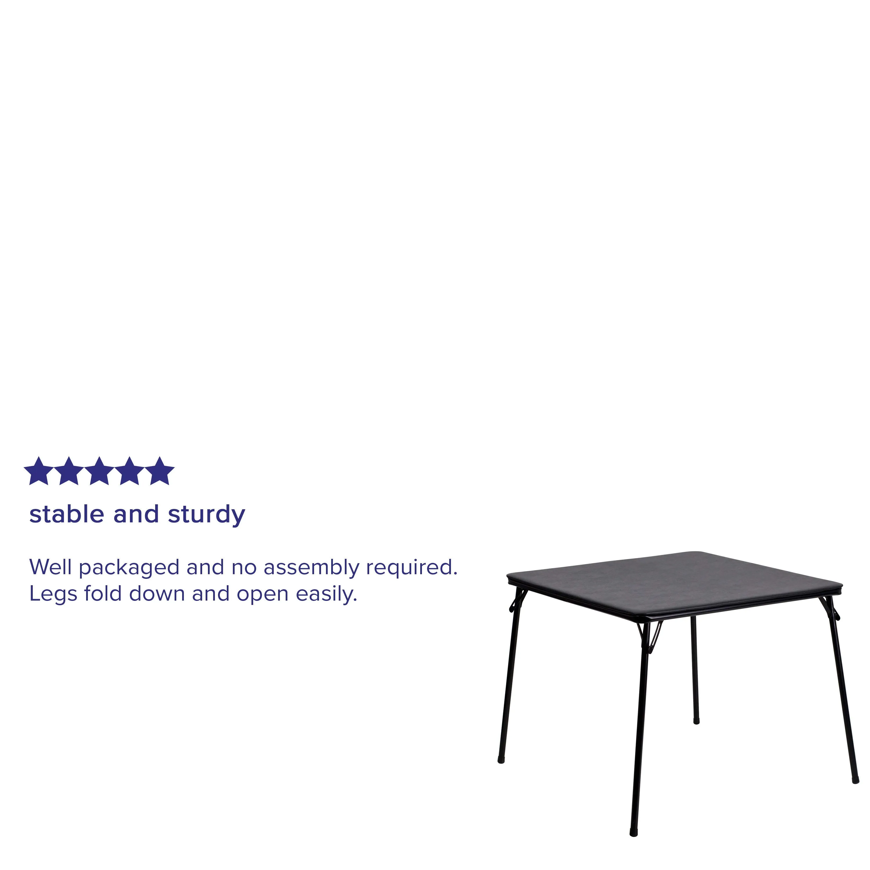 Folding Card Table - Lightweight Portable Folding Table with Collapsible Legs