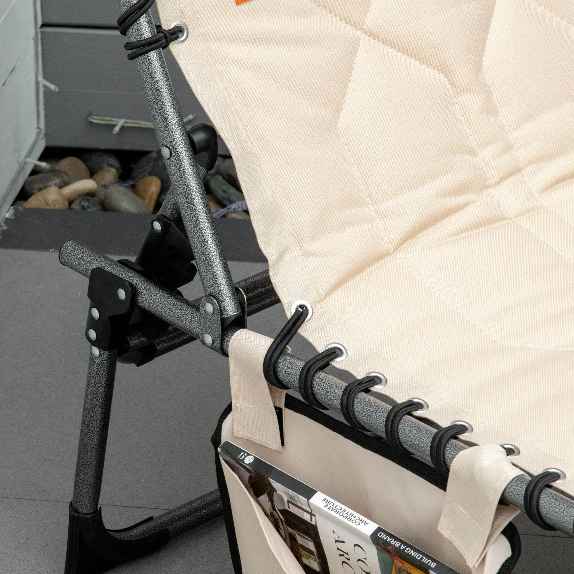 Folding Chaise Lounge Chair Reclining Chair w/ Adjustable Backrest