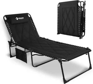 Folding Lounge Chair – Padded, Reclining, Portable