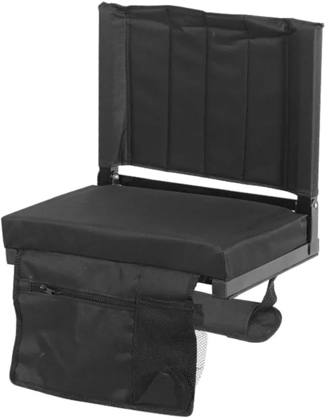 Folding Padded Stadium Chair Bleacher Seats with Backs & Wide Cushion, Stadium Seats for Bleacher with Back