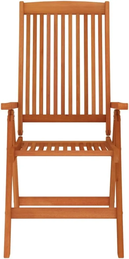 Folding Patio Chairs 6 pcs Solid Wood Eucalyptus Reclining Outdoor Chairs Adjustable Backrest Foldable Garden Lounge Chairs for Patio, Garden, Terrace, Beach, and Camping
