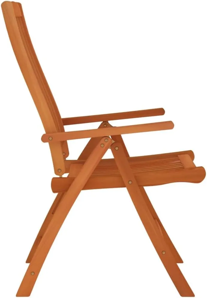 Folding Patio Chairs 6 pcs Solid Wood Eucalyptus Reclining Outdoor Chairs Adjustable Backrest Foldable Garden Lounge Chairs for Patio, Garden, Terrace, Beach, and Camping