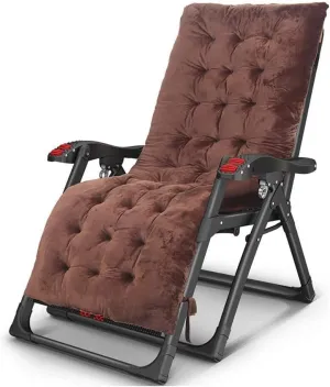 Folding Recliner,Outdoor Padded Seat Back Reclining Lounge Chair,40×20mm Flat Tube Camping Chair,4x4 Lounge Chairs for Outside,Ergonomic Sun Chair,Brown
