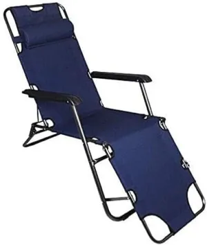 Folding Reclining Sun Lounger, Adjustable Outdoor Beach Chair, Portable Deck Chair with Headrest, Ergonomic Mesh Seat for Garden, Camping, Poolside, and Fishing