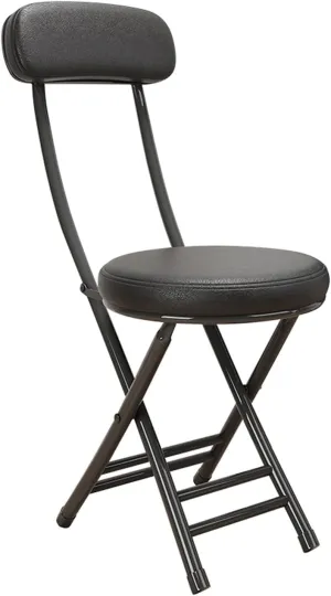Folding with Cushioned Padded, Foldable Stool, Portable Foldable with PU Leather Backrest for Outdoor Camping Kiten Shop Cafe