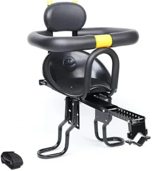 Front/Rear Mounted Child Bike Seat, Baby Kids Bicycle Safety Seat with Footrest for A Crossbar Bikes - Such As Folding Bikes, Recreational Bikes with A Curved Beam