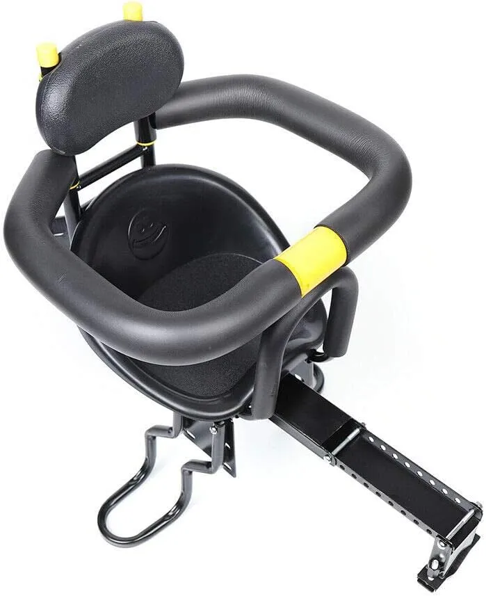 Front/Rear Mounted Child Bike Seat, Baby Kids Bicycle Safety Seat with Footrest for A Crossbar Bikes - Such As Folding Bikes, Recreational Bikes with A Curved Beam