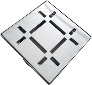 FROSCH Shower Drain Grate Kit 4" Stainless Steel - Dash Design (Polished)