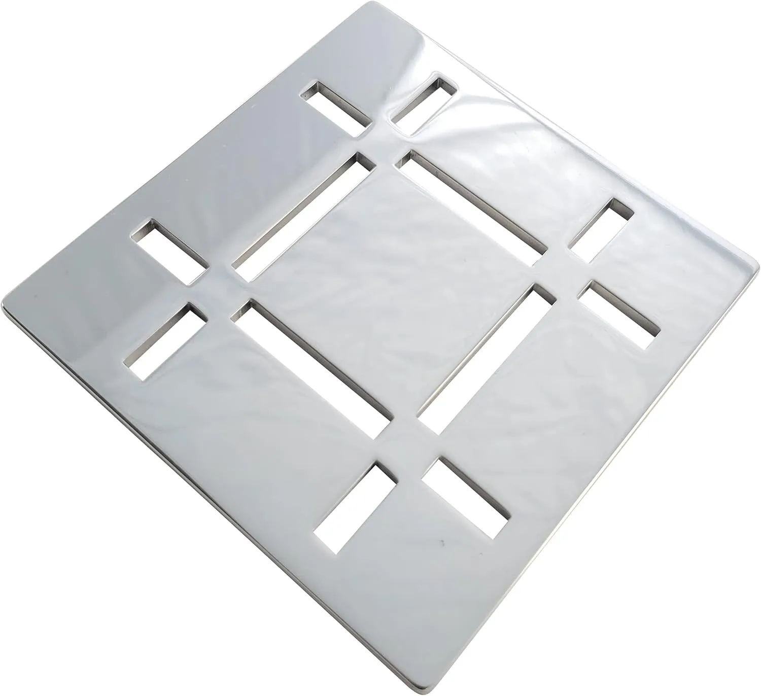 FROSCH Shower Drain Grate Kit 4" Stainless Steel - Dash Design (Polished)