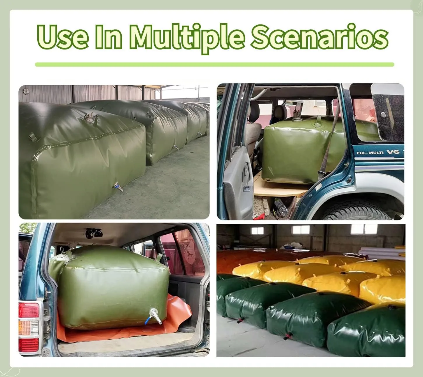 Fuel Oil Petrol Storage Cans Tank, Large Foldable Spare Fuel Bladder Water Container Bag for Boat Rv Off Road Car Generator