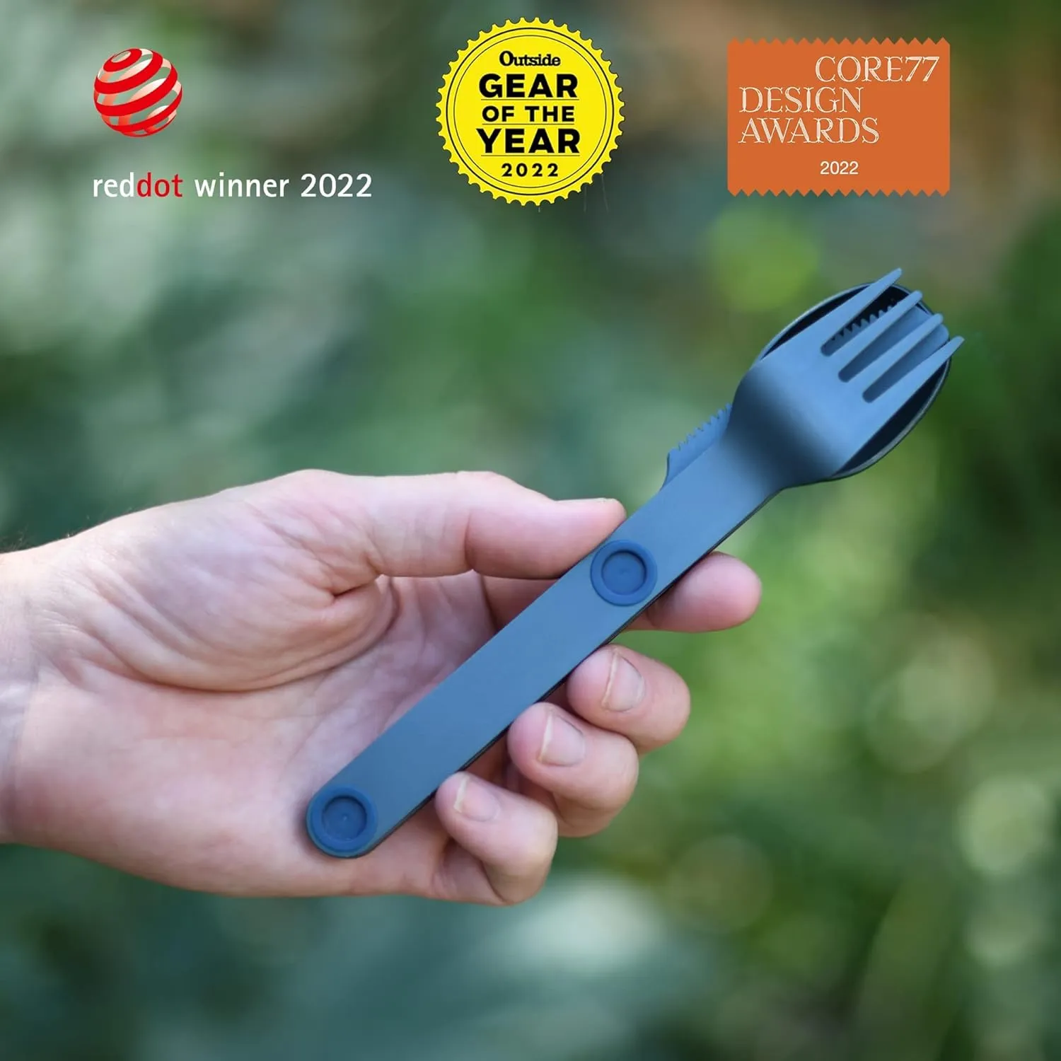 FULL WINDSOR - MAGWARE Magnetic Camping Cutlery Set - Travel Utensils for Camping, Cooking, and Outdoor Dining - Knife, Fork & Spoon - Portable Silverware with Pouch - Blue (3 PCS)