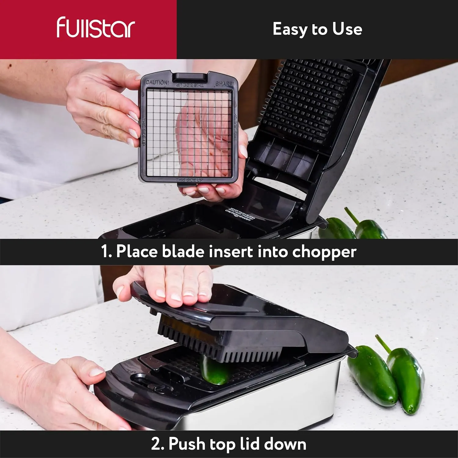 Fullstar Vegetable Chopper and Spiralizer - Food Chopper with Container, Fruit Slicer, Kitchen Gadgets & Accessories, Home Essentials (9 in 1, Stainless Steel)