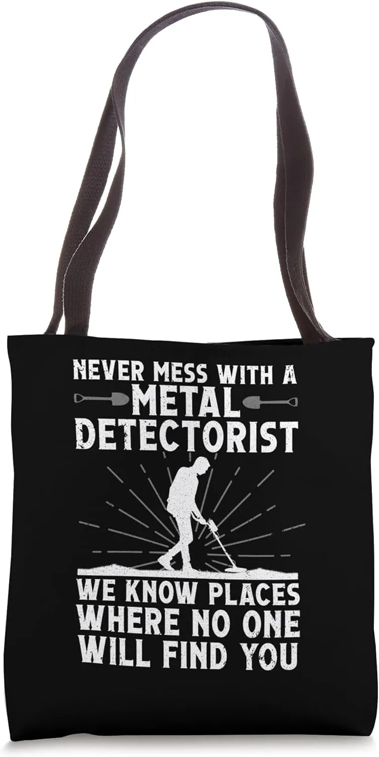 Funny Metal Detecting Art For Men Women Adult Metal Detector Tote Bag