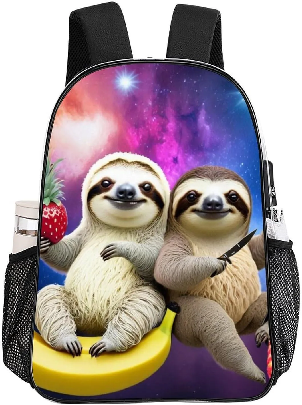 Funny Sloth Riding Llama Rucksacks Lightweight Multipurpose Anti-Theft Shoulder Bag Big Capacity Laptop Book Bag Rucksack Transparent Bag