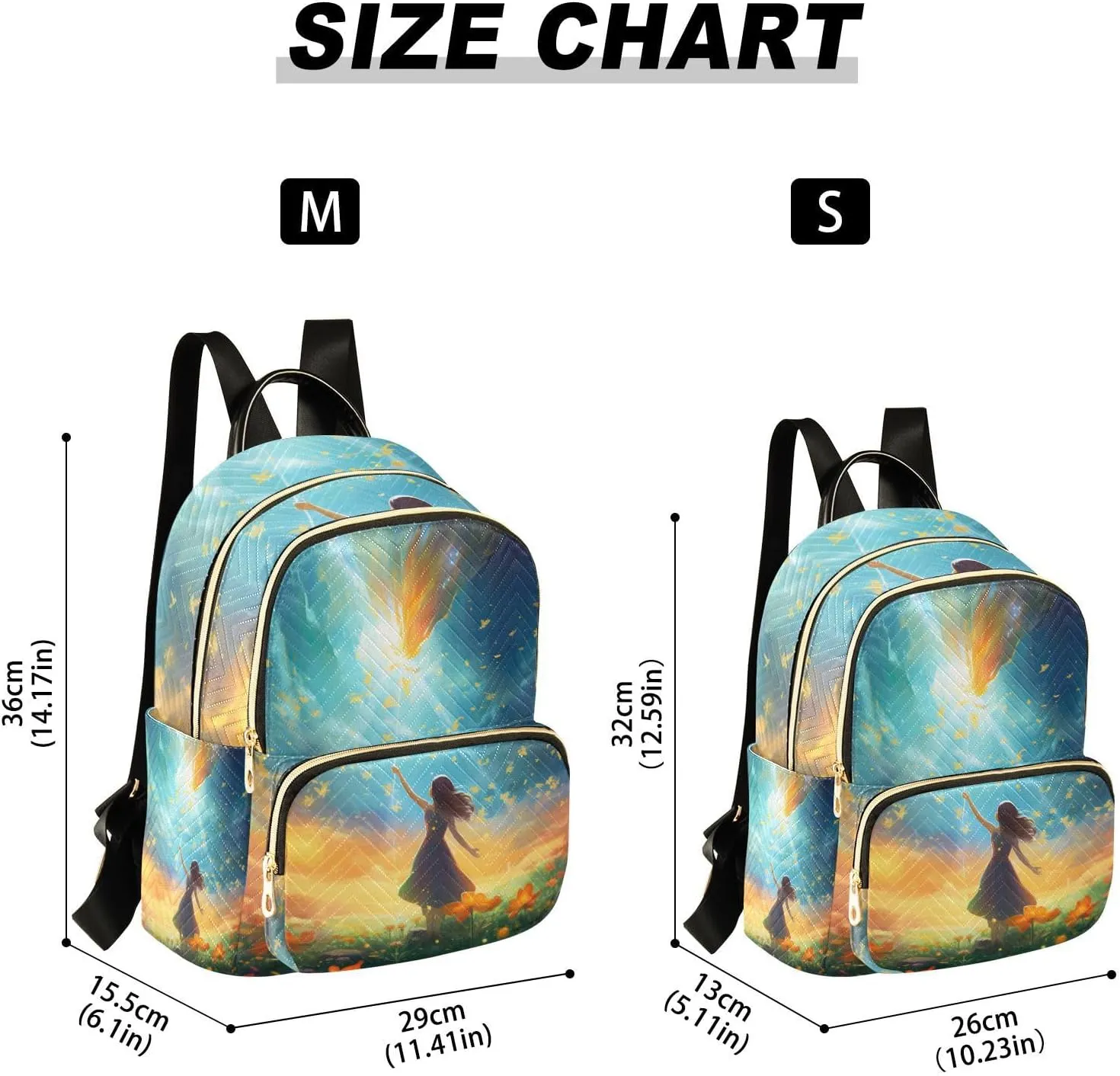 GAIGEO Fantasy World Flower Sea Lightweight Small Backpack for Women, Fashionable Backpack, Womens Vacation Backpack, S