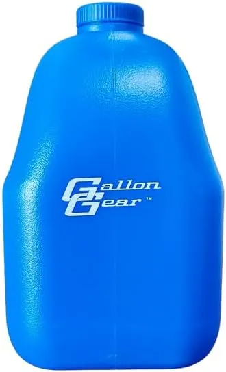 Gallon Gear 1 GALLON LARGE WATER BOTTLE SLEEVE COMBO | BPA FREE PLASTIC REUSABLE WATER JUG | HYDRATION WATER BOTTLE FOR MEN & WOMEN | GYM, SPORTS, TRAING & FITNESS (BLUE/THIN BLUE LINE)
