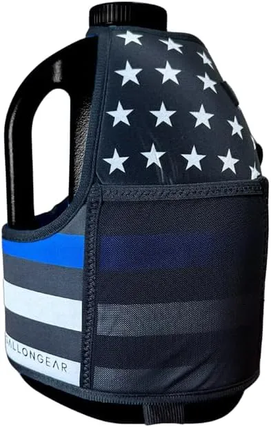 Gallon Gear 1 GALLON LARGE WATER BOTTLE SLEEVE COMBO | BPA FREE PLASTIC REUSABLE WATER JUG | HYDRATION WATER BOTTLE FOR MEN & WOMEN | GYM, SPORTS, TRAING & FITNESS