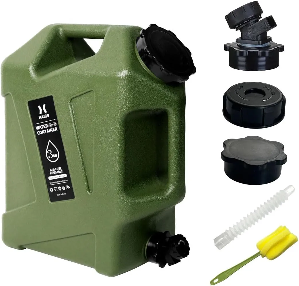 Gallon Water Container with Spigot (3.2 Gallon Water Jug Green)