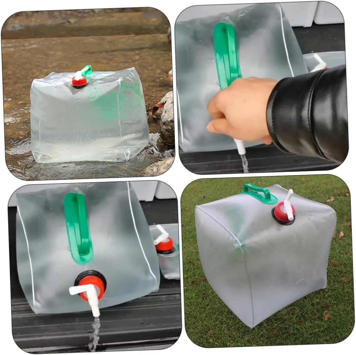 GANAZONO 4pcs Water Pouch for Camping and Outdoor Activities Water Storage Bag Opening for Easy Filling and Pouring